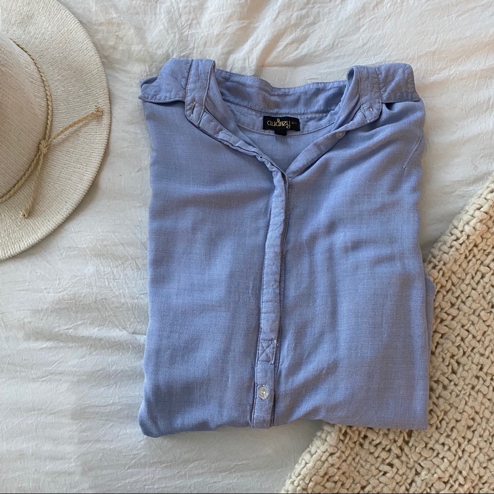 Blue Oversized Button Down